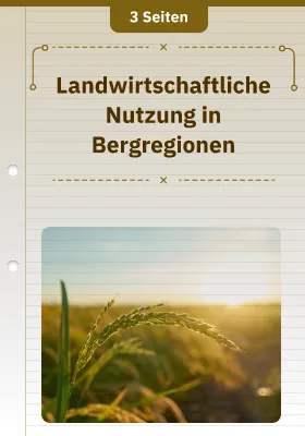 Landwirtschaftliche Nutzung in Bergregionen