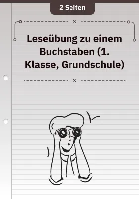 Leseübung zu einem Buchstaben (1. Klasse, Grundschule)