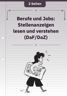 Berufe und Jobs: Stellenanzeigen lesen und verstehen (DaF/DaZ)