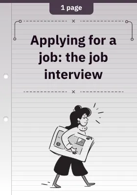Applying for a job: the job interview
