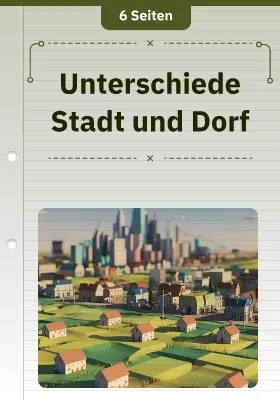 Unterschiede Stadt und Dorf