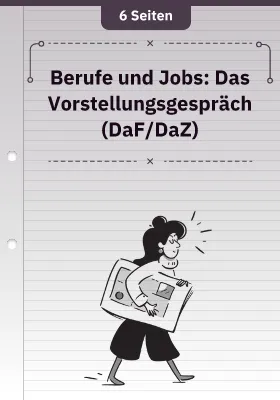 Berufe und Jobs: Das Vorstellungsgespräch (DaF/DaZ)