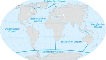 Weltkarte der Ozeane