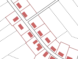 Beispiel eines Straßendorfes