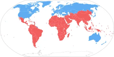 Sogenannte „nördliche Staaten“ (blau) und „südliche Staaten“ (rot)