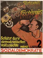 Wahlplakat der SPD zur Reichstagswahl 6. November 1932 - Titel: "Schützt Eure demokratischen Volksrechte – Wählt Liste 2 – Sozialdemokratie"