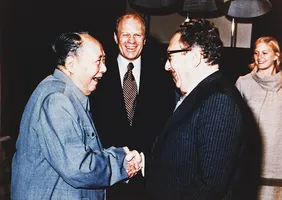 Der alte Mao mit Henry Kissinger und Gerald Ford, 1975
