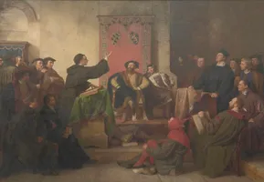 Disputation zwischen Luther und Eck auf der Pleißenburg zu Leipzig, Carl Friedrich Lessing 1867 (Kunsthalle Karlsruhe)