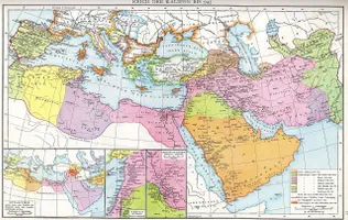 Die islamische Expansion bis 945.Aus G. Droysens Historischem Handatlas, 1886
