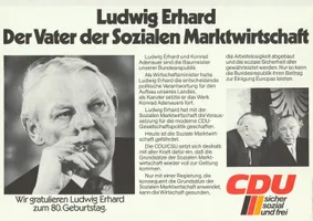 Mitteilung zu Ludwig Erhard und der sozialen Marktwirtschaft