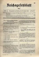 Das „Gesetz zur Verhütung erbkranken Nachwuchses“ im Reichsgesetzblatt vom 25. Juli 1933