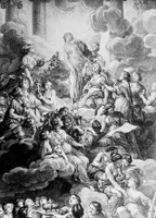 Die enthüllte Wahrheit im Kreis der Künste und Wissenschaften. Illustration in der Enzyklopädie von 1772