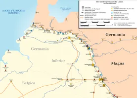 Karte der Legionslager und Kastelle in der Germania inferior
