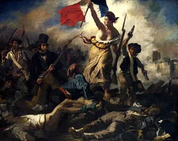 La liberté guidant le peuple – die romantische Vorstellung des 19. Jahrhunderts von der Existenz einer souveränen Nation; Eugène Delacroix, 1830