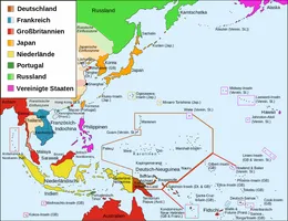 Kolonien und Einflusszonen in Ostasien und Ozeanien um 1914
