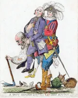Zeitgenössische Karikatur: Der Dritte Stand trägt den Klerus und den Adel