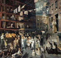 "Cliff Dwellers" (1913), Ölfarbe auf Leinwand von George Bellows