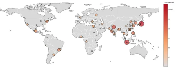 Die Metropolregionen der Welt.