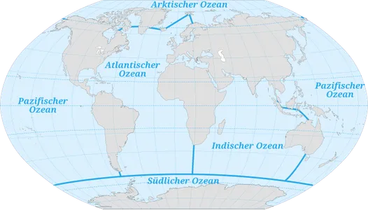 Weltkarte der Ozeane