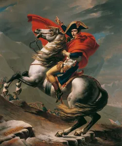 Bonaparte beim Überschreiten der Alpen am Großen Sankt Bernhard (Gemälde von Jacques-Louis David, 1800)