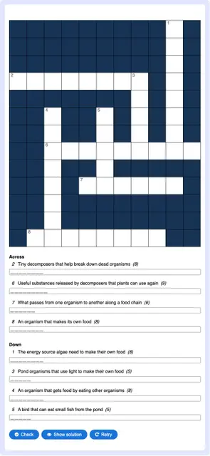 Turn a PDF reading into a classroom crossword
