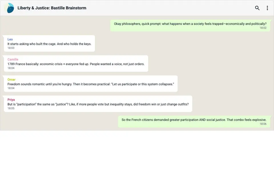 Create a classroom chat from a text: turn reading into a discussion